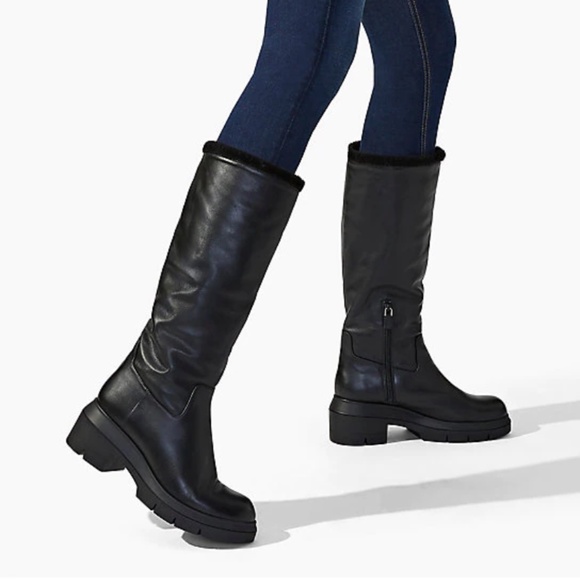 Stuart Weitzman Shoes | Stuart Weitzman Norah Chill Boots - So 9.5 with Shearling Collar | Color: Black | Size: 9.5 | Yakopi1's Closet